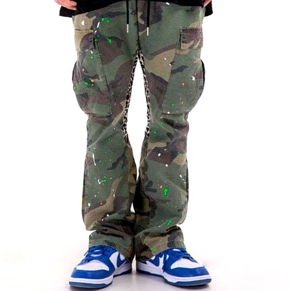 Designer cut painted cargo pants size 32